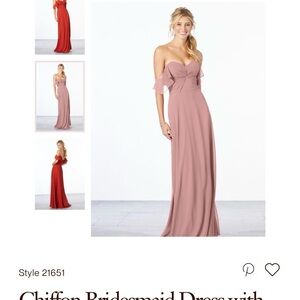 Never worn beautiful Morilee Size 10 Chiffon Bridesmaid Dress, Ruched Bodice